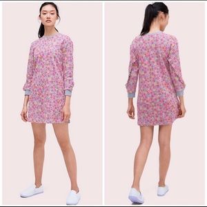 Kate Spade Marker Floral Ruffle Sweatshirt Dress